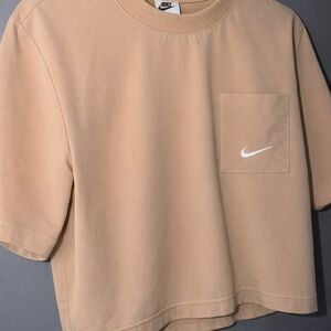 Nike Tan Pocket Swoosh Cropped Tee